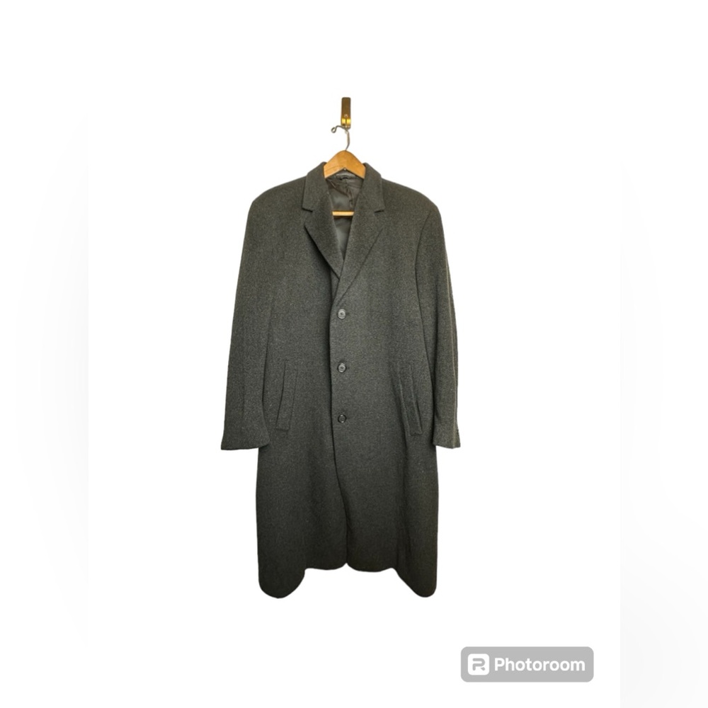 Lauren Ralph Lauren Men's Wool Blend Over Coat Gray Lined Preppy Casual Office